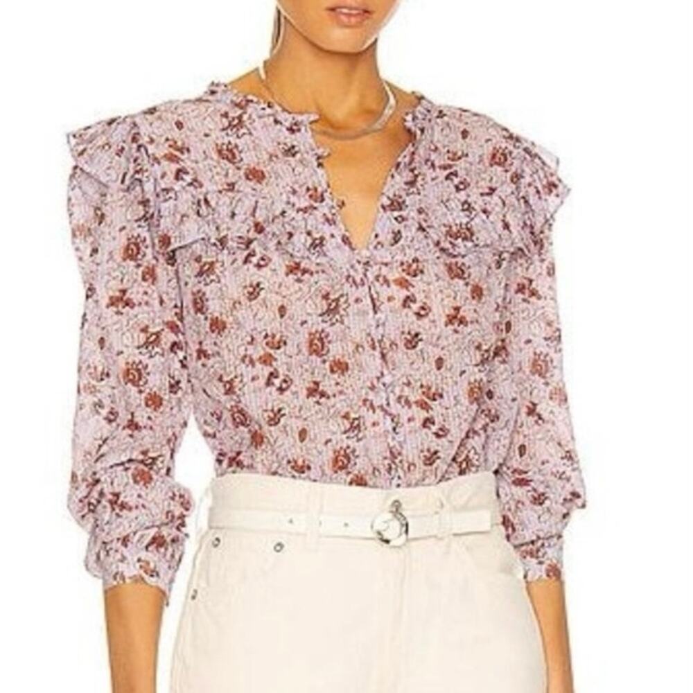 Womens Veronica Beard Viveca Top in Lavender Size L EUC!